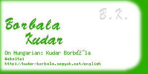 borbala kudar business card